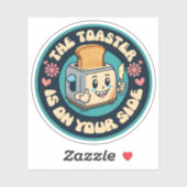 Sticker Funny groovy 60s hippie toaster thumbs up (Feuille)