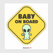 Sticker Funny Grossesse bébé à bord Alien (Feuille)