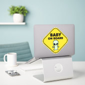 Sticker Funny Grossesse bébé à bord Alien (Ordinateur portable sur le bureau)
