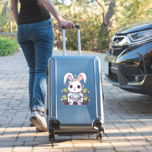 Sticker Funny Gym Workout Bunny Fitness Studio Rabbit Card