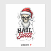Sticker Funny Hail Santa Claus Skull Skeleton Antichrist C (Feuille)