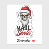 Sticker Funny Hail Santa Claus Skull Skeleton Antichrist C (Feuille)