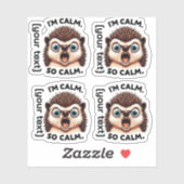 Sticker Funny Hérisson en colère personnalisable
