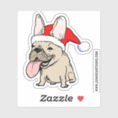 Sticker Funny Holiday French Bulldog Frenchie Clause (Feuille)