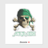 Sticker Funny Irlandais Jolly roger Pirate Crâne ARR ISH (Feuille)