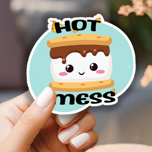 Sticker Funny Kawaii Smores Hot Mess