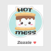 Sticker Funny Kawaii Smores Hot Mess (Feuille)