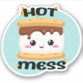 Sticker Funny Kawaii Smores Hot Mess (Devant)