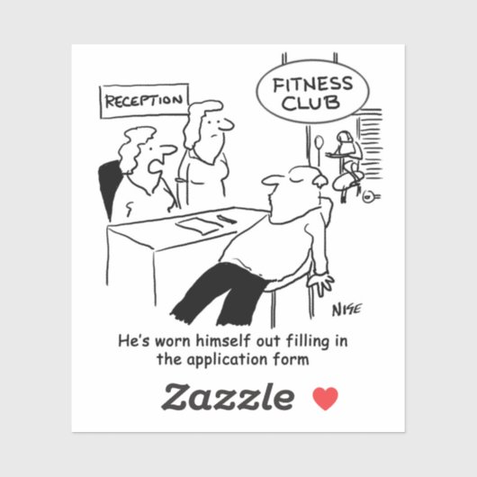Sticker Funny Keep Fit Fitness Health Club (Feuille)