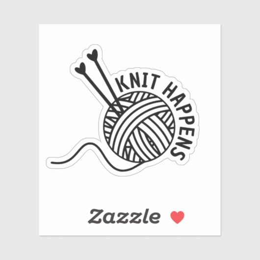 Sticker Funny Knit Happen imperméable (Feuille)