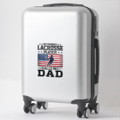 Sticker Funny Lacrosse Dad American Flag Vintage Shirt Des (Sur valise)