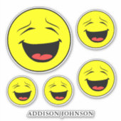 Sticker Funny Laughing Emoji Yellow Faces Ajouter le nom 8 (Devant)