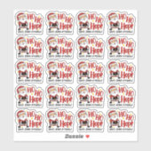 Sticker Funny Leave a Review Cute Père Noël Christmas Busi (Feuille)