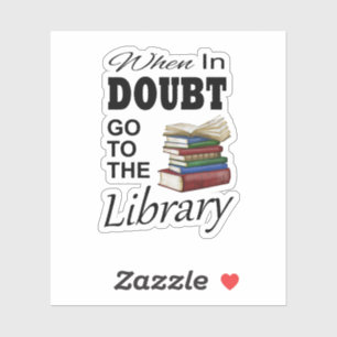Sticker Funny Library Livre de lecture Livre Nerd Biblioth