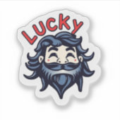 Sticker Funny Lucky Lad St Patricks Day (Devant)