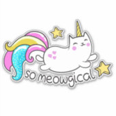 Sticker Funny méowlogique unicorne kitty (Devant)