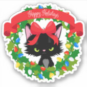 Sticker Funny Moody Christmas Chat (Devant)