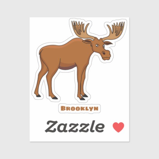 Sticker Funny moose (Feuille)