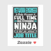 Sticker Funny Network Engineer Titre de l'emploi Compétenc (Feuille)