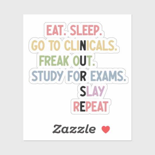 Sticker Funny Nurse School Student Future Nurse Cadfts (Feuille)
