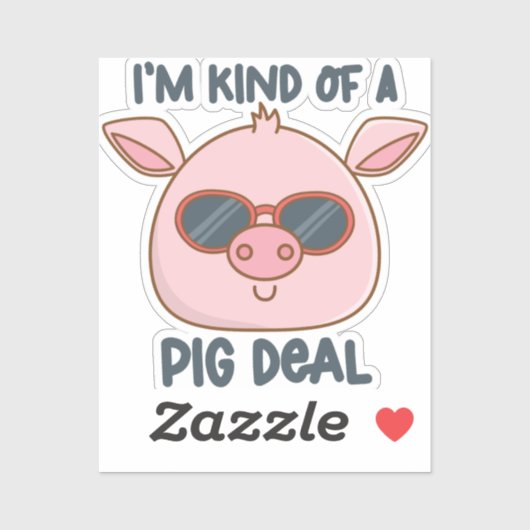 Sticker Funny Pig Pun (Feuille)