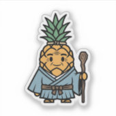 Sticker Funny Pineapple Sensei Master Samurai Illustration (Devant)