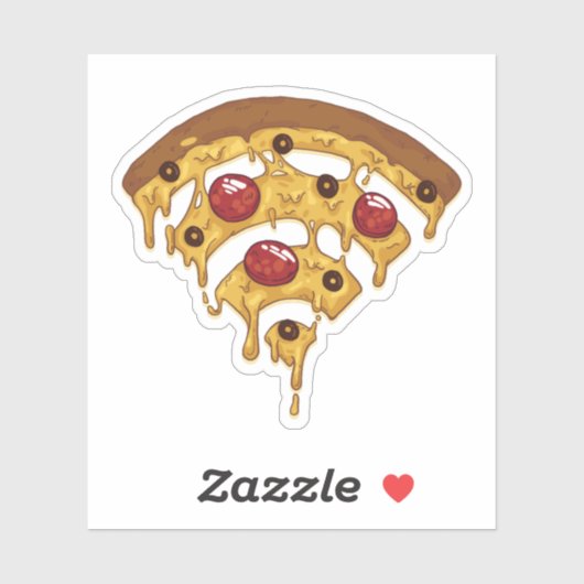 Sticker Funny Pizza WIFI symbole graphique dessin Ado Geek (Feuille)