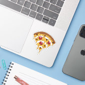 Sticker Funny Pizza WIFI symbole graphique dessin Ado Geek (Ordinateur portable avec iPhone)