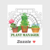 Sticker Funny Poted Flowers Plante Manager Personnalisé (Feuille)