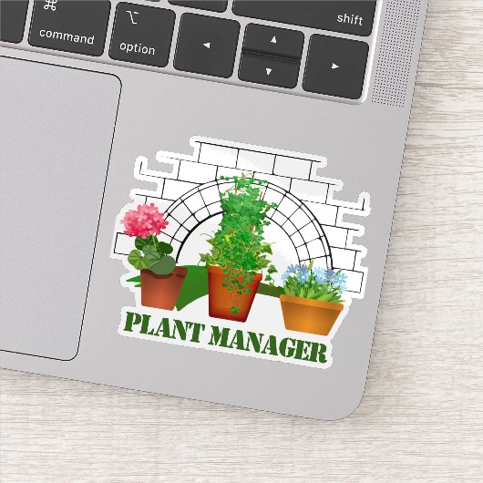 Sticker Funny Poted Flowers Plante Manager Personnalisé (Détail)