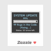 Sticker Funny Programmer Coding (Feuille)