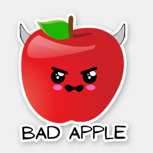 Sticker Funny pun de fruits mauvais pomme portable bouteil
