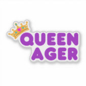 Sticker Funny Queen Ager étanche (Devant)