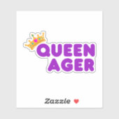 Sticker Funny Queen Ager étanche (Feuille)