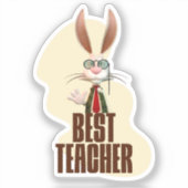 Sticker Funny Rabbit meilleur enseignant (Recto)