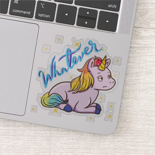 Sticker Funny Rainbow Unicorn Quelle que soit la taille (Détail)