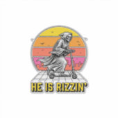 Sticker Funny Reaper Scooter Vintage Sunset Conception de (Devant)