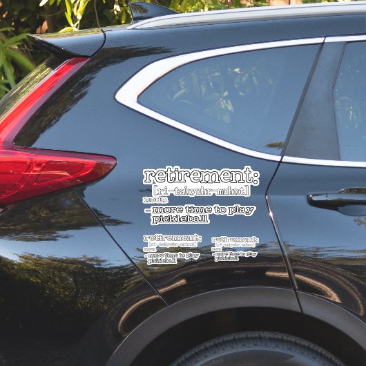 Sticker Funny Retirement Pickleball Definition (Coté voiture)