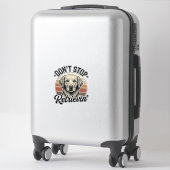 Sticker Funny Retriever Chien Gravure Vintage Graphique Te (Sur valise)