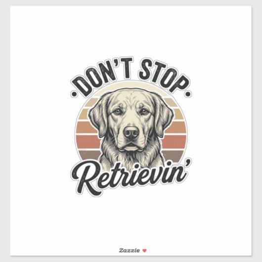 Sticker Funny Retriever Dog Vintage Gravure Graphique Tee_ (Feuille)
