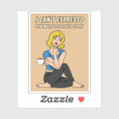 Sticker Funny Retro Style Coffee Yoga Humor Pop Art  (Feuille)