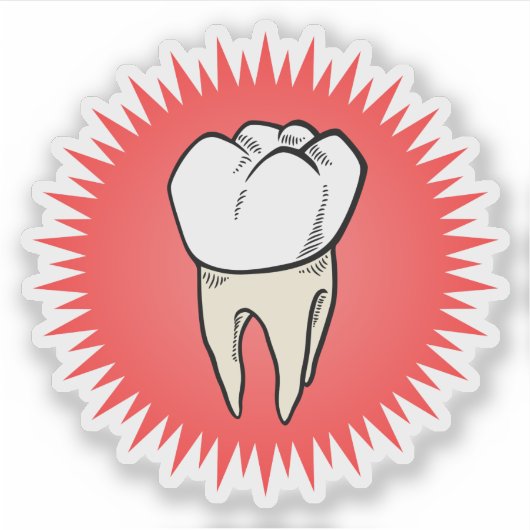 Sticker Funny Rouge Blanc Beige Extrait Molar Starburst (Devant)