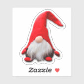 Sticker Funny Rouge Gnome Contour de Noël (Feuille)