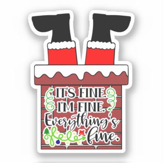 Sticker Funny Santa-I'm Fine. Everything is (Recto)