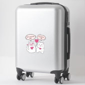 Sticker Funny Sarcastique Valentines Jour Chat Couple (Sur valise)