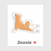 Sticker funny shiba inu dog yoga pose birthday (Feuille)