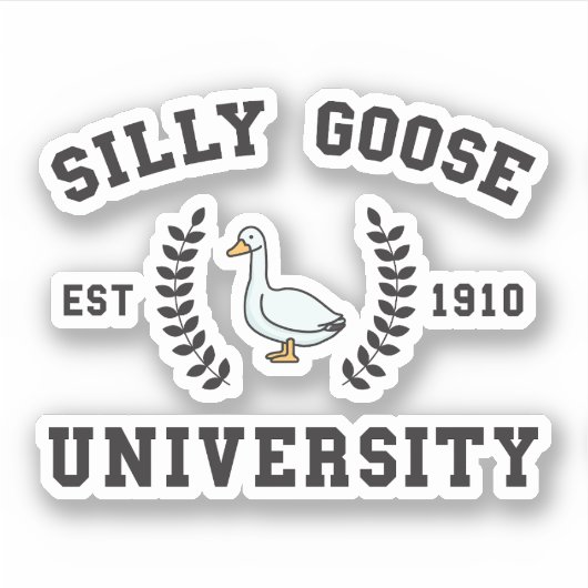 Sticker Funny Silly Goose université (Devant)