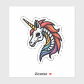 Sticker Funny Skeleton Unicorn Lovers Spooky Halloween Cos (Feuille)
