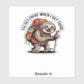 Sticker Funny Sloth Randonnée Team - Classic lent et stabl (Feuille)