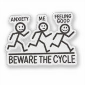 Sticker Funny Stickman Anxiety Mental Health Reminder (Devant)